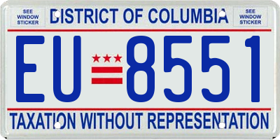 DC license plate EU8551