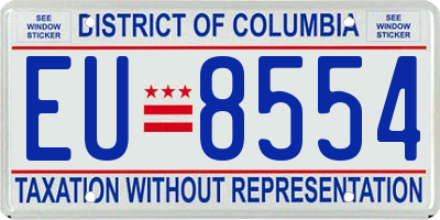 DC license plate EU8554
