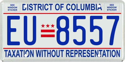 DC license plate EU8557