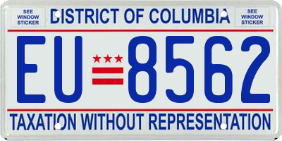 DC license plate EU8562