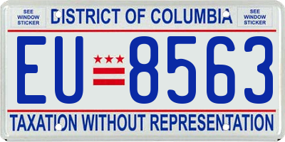 DC license plate EU8563
