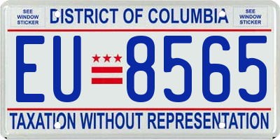DC license plate EU8565