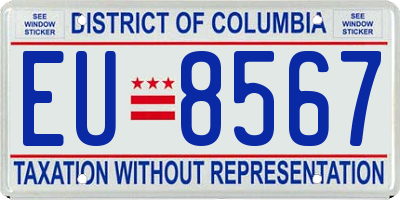 DC license plate EU8567