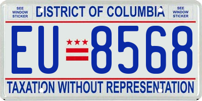 DC license plate EU8568