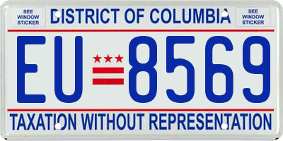 DC license plate EU8569