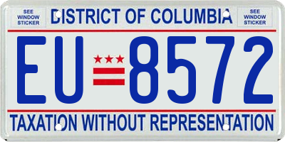DC license plate EU8572
