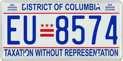 DC license plate EU8574