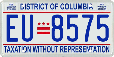DC license plate EU8575