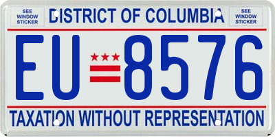 DC license plate EU8576
