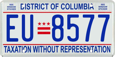 DC license plate EU8577