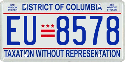 DC license plate EU8578