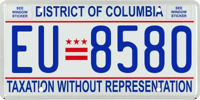 DC license plate EU8580