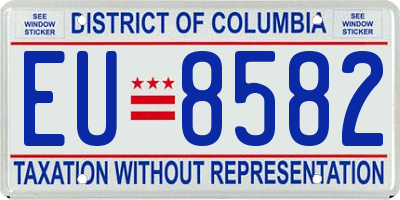 DC license plate EU8582