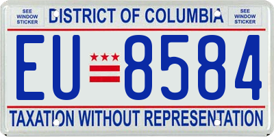 DC license plate EU8584