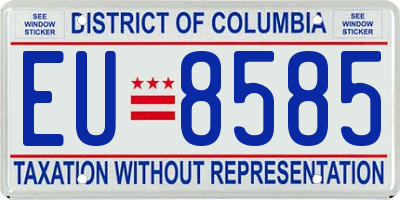 DC license plate EU8585