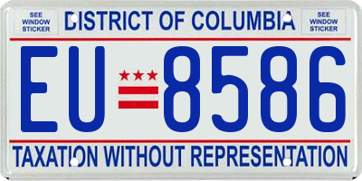 DC license plate EU8586