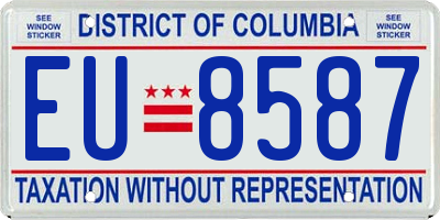 DC license plate EU8587