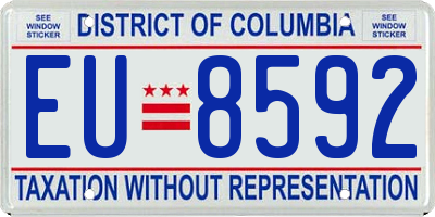 DC license plate EU8592