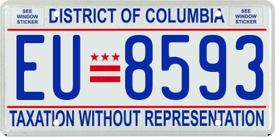DC license plate EU8593