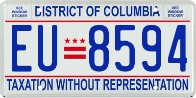 DC license plate EU8594