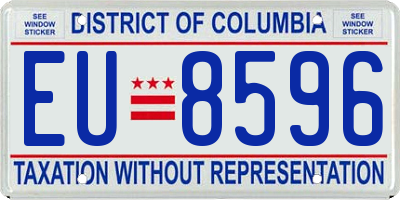 DC license plate EU8596
