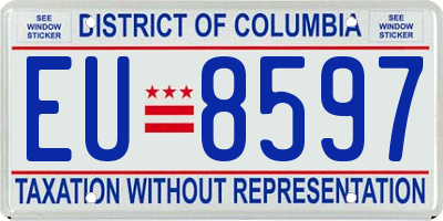 DC license plate EU8597