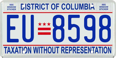 DC license plate EU8598