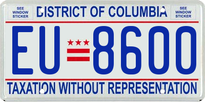 DC license plate EU8600