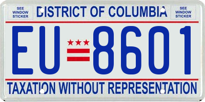DC license plate EU8601