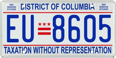 DC license plate EU8605