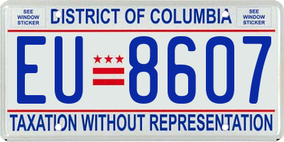 DC license plate EU8607