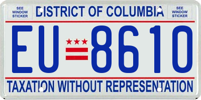 DC license plate EU8610