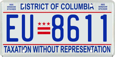 DC license plate EU8611
