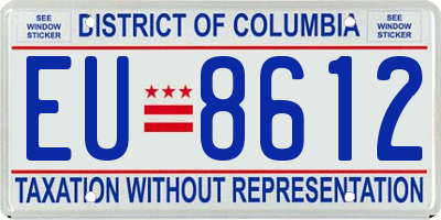 DC license plate EU8612
