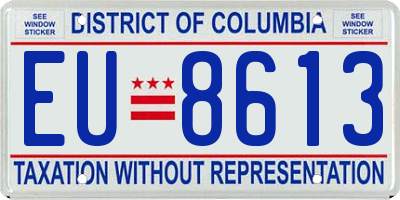 DC license plate EU8613