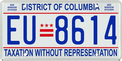 DC license plate EU8614