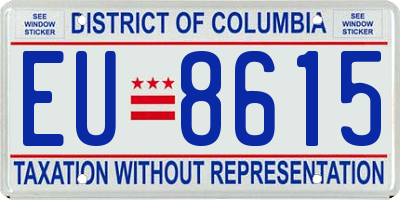 DC license plate EU8615