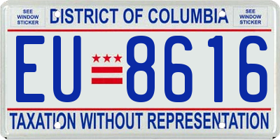 DC license plate EU8616