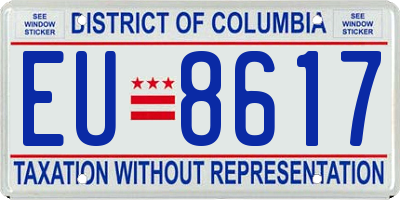 DC license plate EU8617