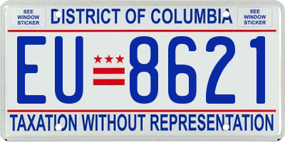DC license plate EU8621