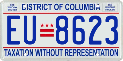 DC license plate EU8623