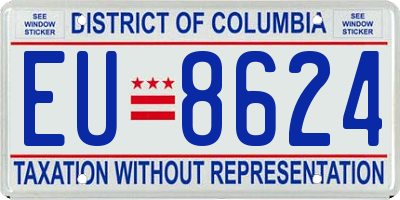 DC license plate EU8624
