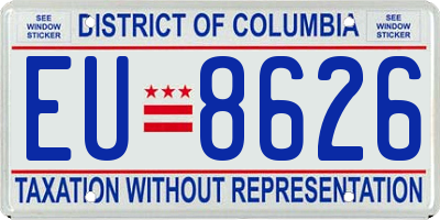 DC license plate EU8626