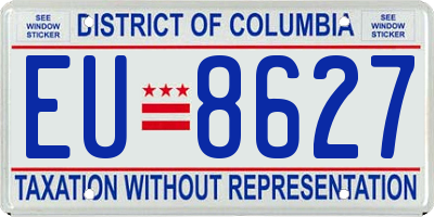 DC license plate EU8627