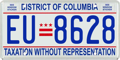 DC license plate EU8628