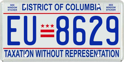 DC license plate EU8629