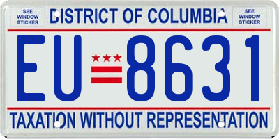 DC license plate EU8631