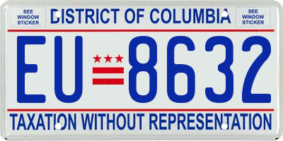 DC license plate EU8632