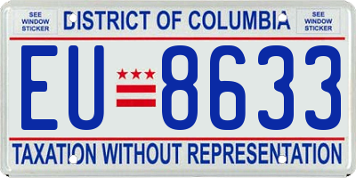 DC license plate EU8633