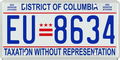 DC license plate EU8634